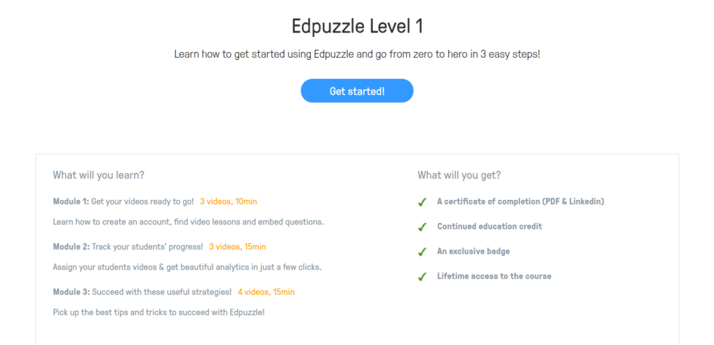 Program Edpuzzle Certified - Level 1