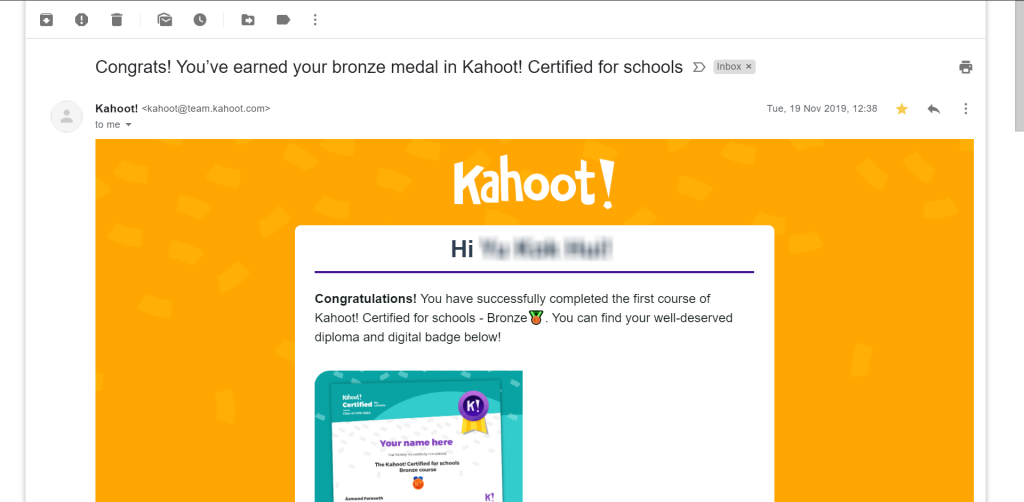 Program Kahoot Certified - Sijil Pengiktirafan dan Lencana Digital Bronze